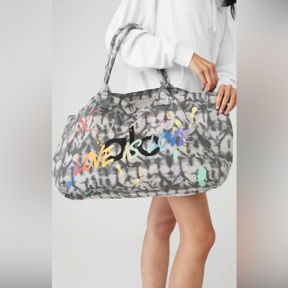 ALO Yoga Handbags - Alo Yoga Grey Multicolor Tie Dye Tote Bag - Pride Edition NWT